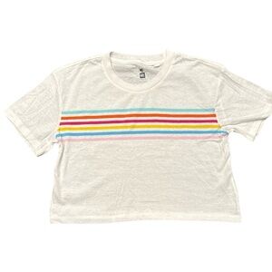 Cropped tee with rainbow stripes Pacsun Me to We essentials cotton blend S NWT